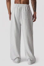 Mens Flared Baggy Sweatpants Wide Leg Pants Lightweight Air Layer Loose Fit Casual Gym Open Bell Bottom Deep Pocket