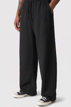 Mens Flared Baggy Sweatpants Wide Leg Pants Lightweight Air Layer Loose Fit Casual Gym Open Bell Bottom Deep Pocket